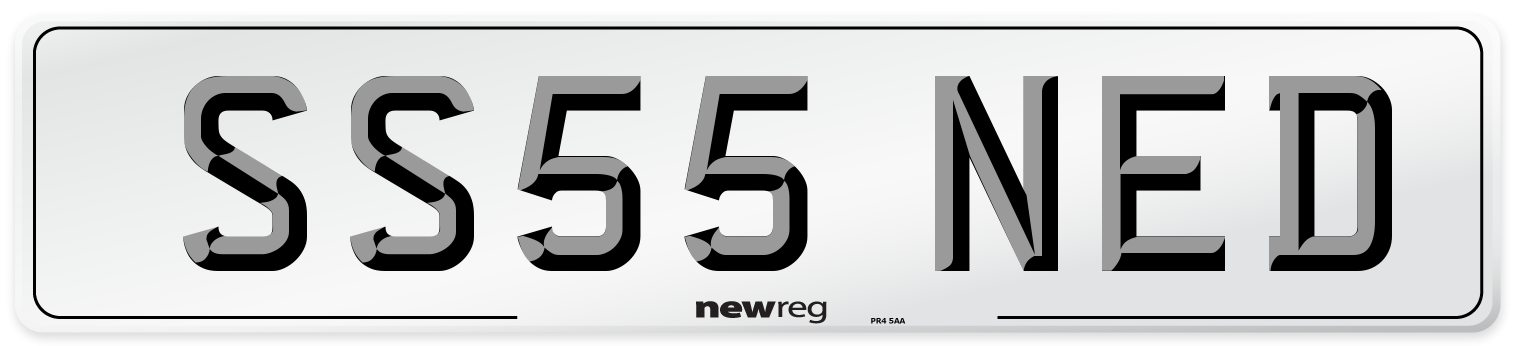 SS55 NED Number Plate from New Reg